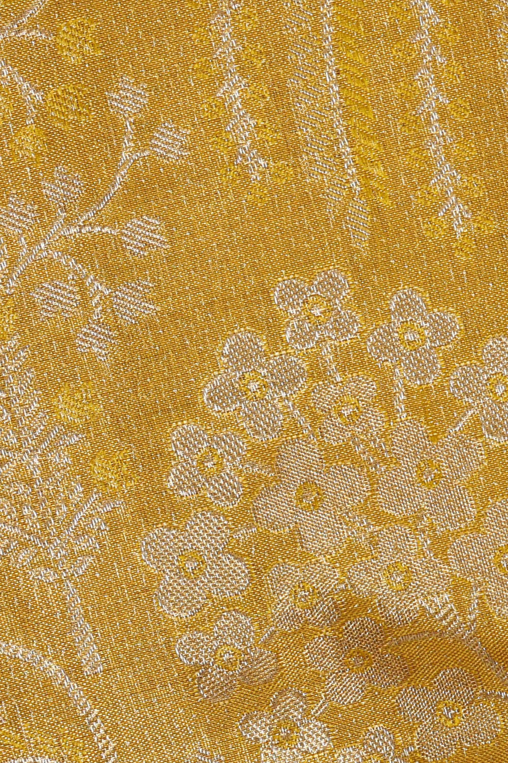Image of Kanchipattu Golden Yellow Tissue Brocade Saree